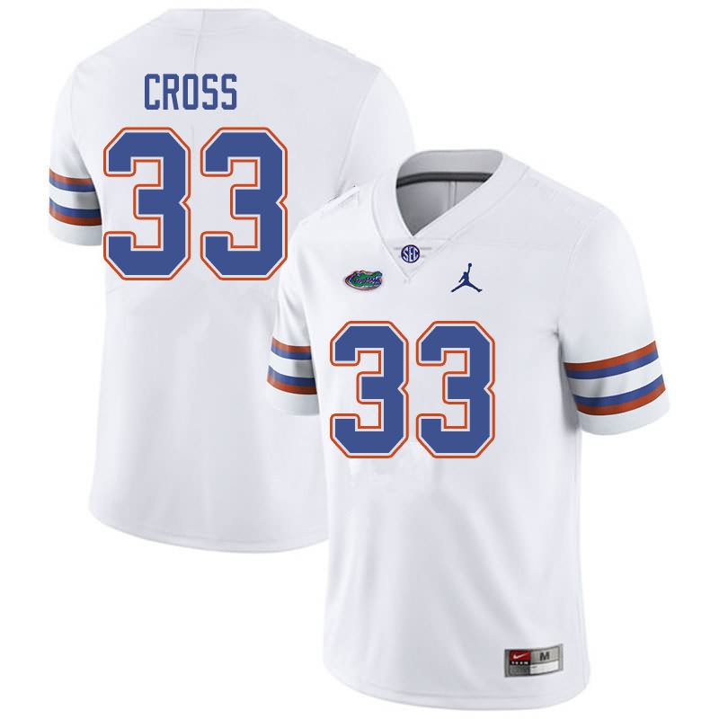 Men's NCAA Florida Gators Daniel Cross #33 Stitched Authentic Jordan Brand White College Football Jersey CIB3665QQ